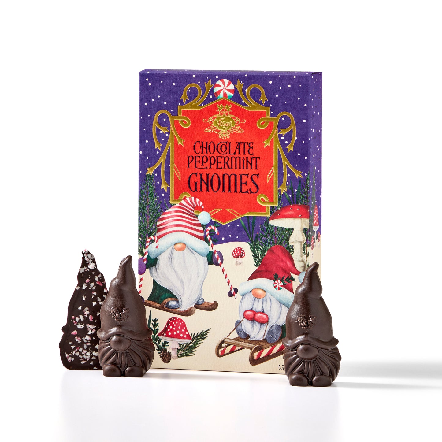 Chocolate Gnomes with Peppermint Candy Cane - NEW!