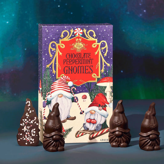 Chocolate Gnomes with Peppermint Candy Cane - NEW!